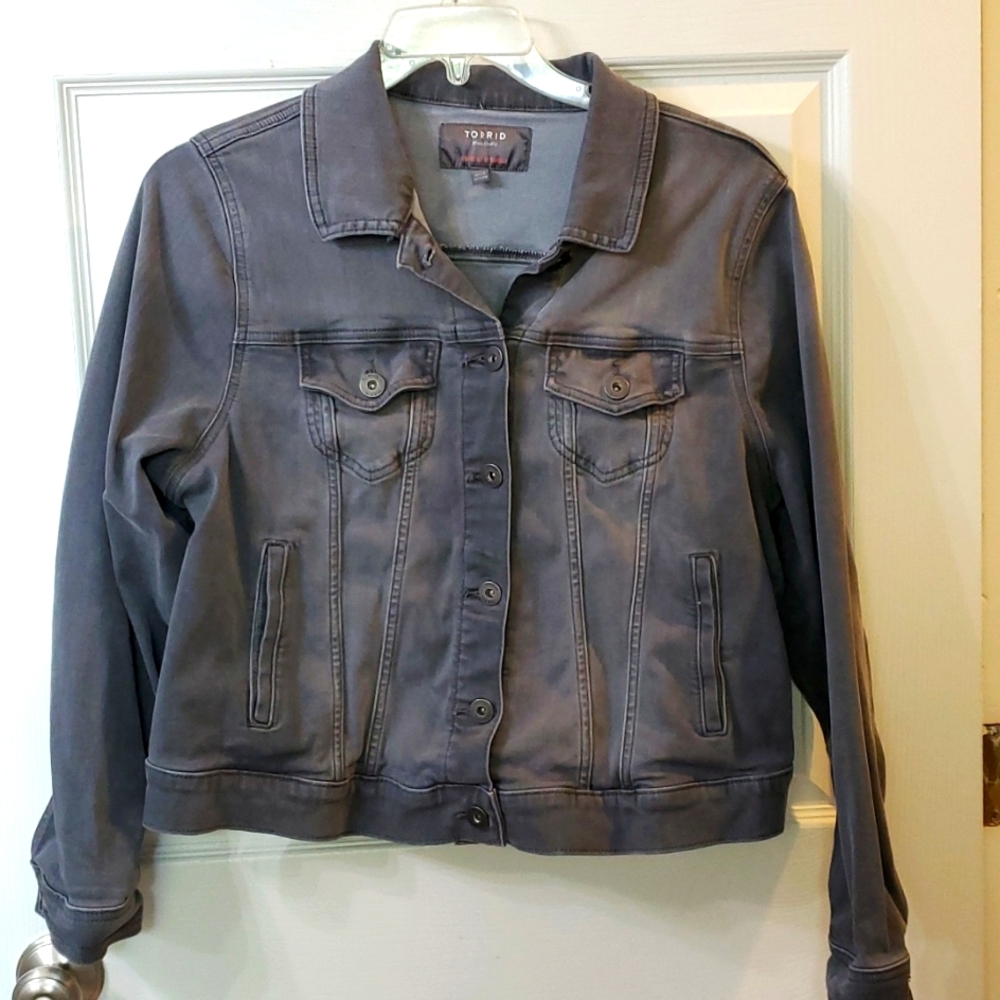 Torrid Grey Denim Jacket Size 1